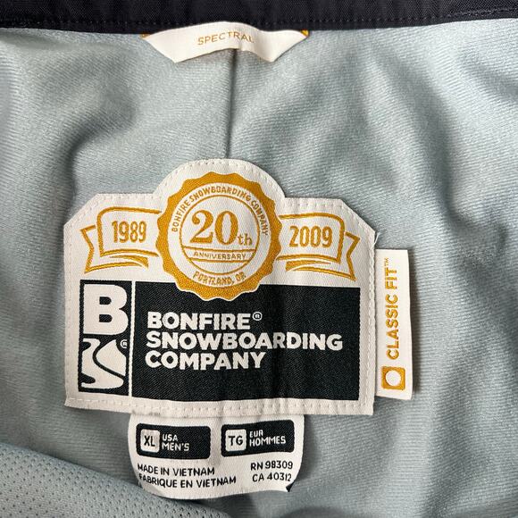 Bonfire Snowboarding Company Snow Pants Men's Sz XL Spectral Classic Fit Black - Picture 3 of 14